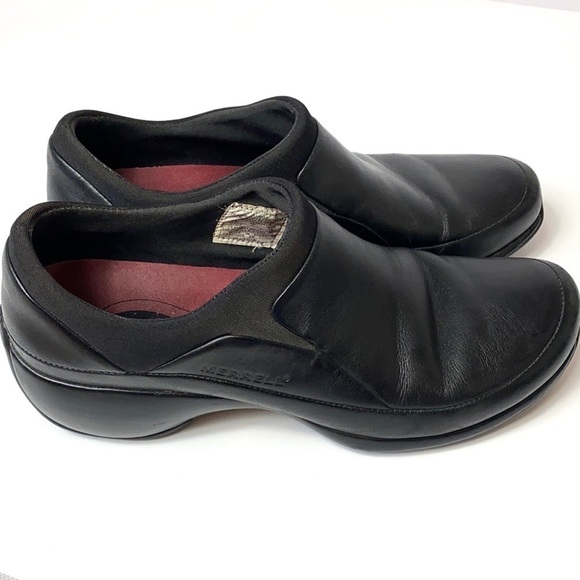 Merrell Spire black leather comfort slip on flats - Picture 1 of 6